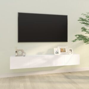 vidaXL Vegghengte TV-benker 2 stk hvit 100x30x30 cm konstruert tre