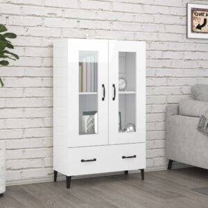 vidaXL Highboard høyglans hvit 70x31x115 cm konstruert tre