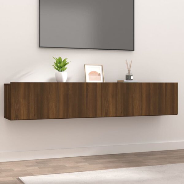 vidaXL TV-benker 2 stk brun eik 80x30x30 cm konstruert tre