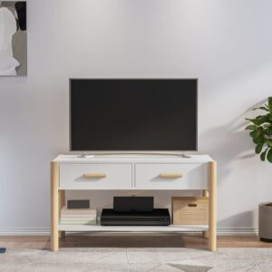 vidaXL TV-benk hvit 82x38x45 cm konstruert tre