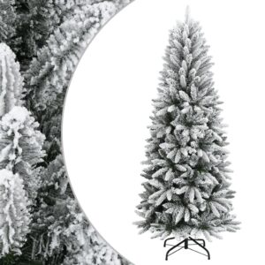 vidaXL Kunstig juletre med flokket snø 120 cm PVC og PE