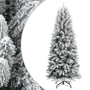 vidaXL Kunstig juletre med flokket snø 210 cm PVC og PE