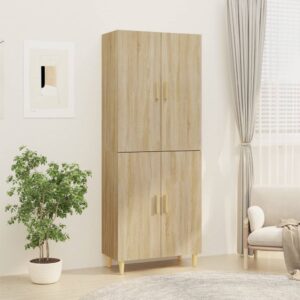 vidaXL Highboard sonoma eik 70x34x180 cm konstruert tre