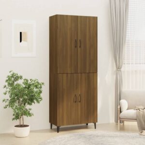 vidaXL Highboard brun eik 70x34x180 cm konstruert tre