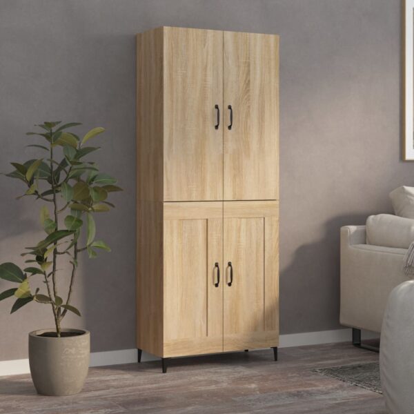 vidaXL Highboard sonoma eik 70x34x180 cm konstruert tre