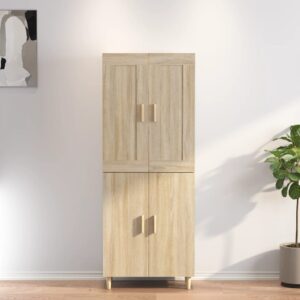 vidaXL Highboard sonoma eik 70x34x180 cm konstruert tre