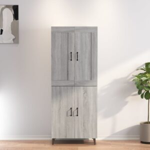 vidaXL Highboard grå sonoma 70x34x180 cm konstruert tre