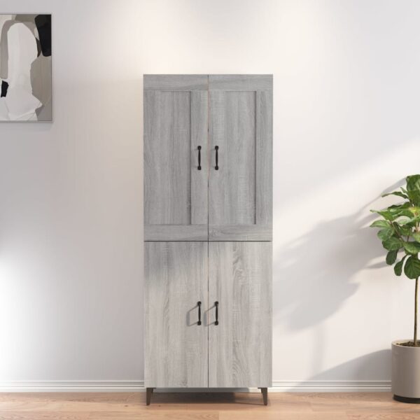 vidaXL Highboard grå sonoma 70x34x180 cm konstruert tre