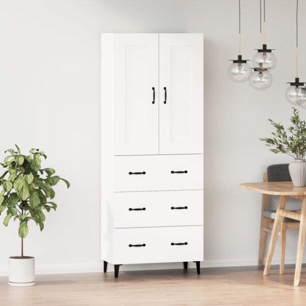 vidaXL Highboard hvit konstruert tre