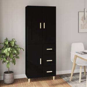 vidaXL Highboard svart konstruert tre