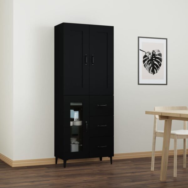 vidaXL Highboard svart konstruert tre