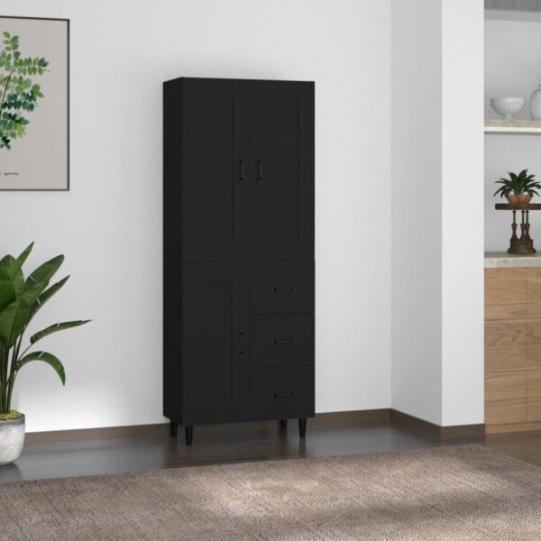 vidaXL Highboard svart konstruert tre