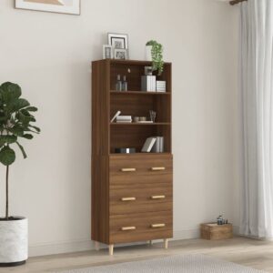 vidaXL Highboard brun eik konstruert tre