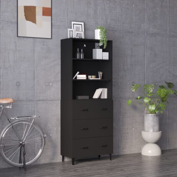 vidaXL Highboard svart konstruert tre