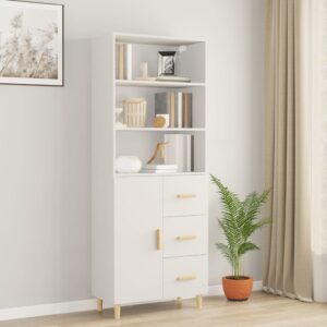 vidaXL Highboard hvit konstruert tre