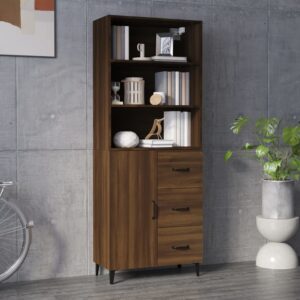 vidaXL Highboard brun eik konstruert tre