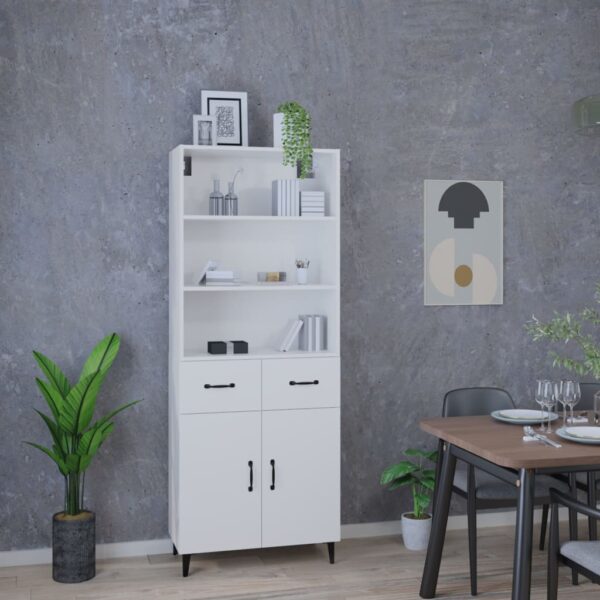 vidaXL Highboard hvit konstruert tre