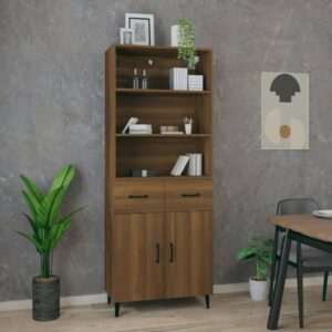 vidaXL Highboard brun eik konstruert tre