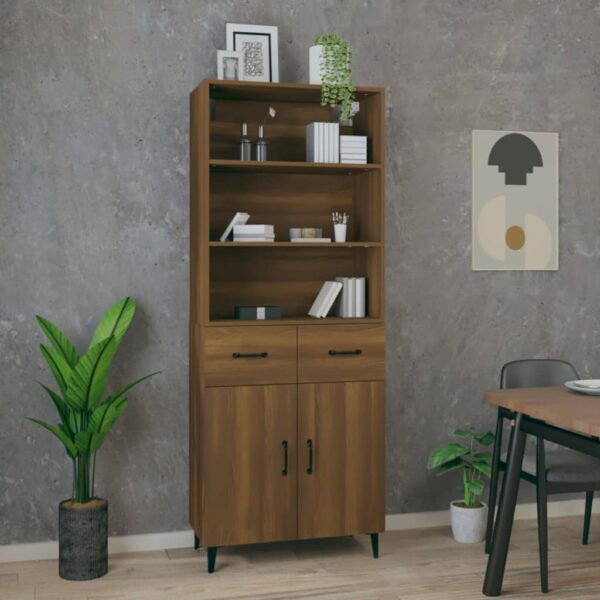 vidaXL Highboard brun eik konstruert tre