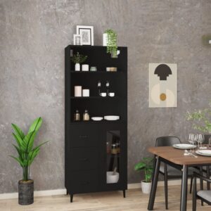 vidaXL Highboard svart konstruert tre