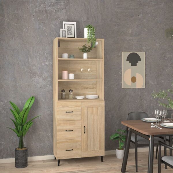 vidaXL Highboard sonoma eik konstruert tre