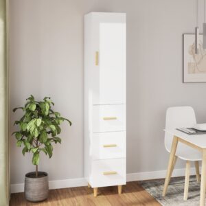 vidaXL Highboard høyglans hvit 34