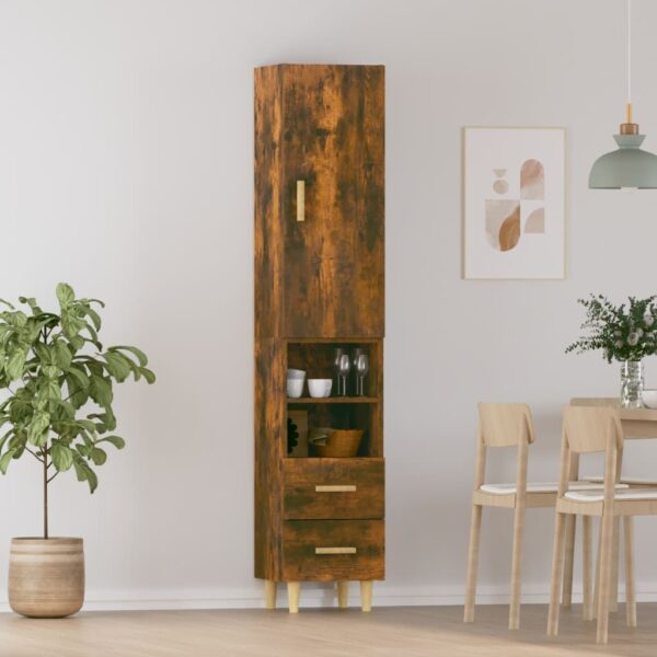 vidaXL Highboard røkt eik 34