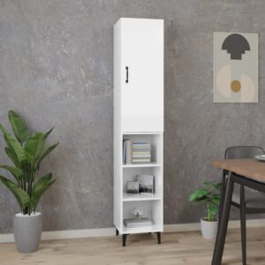 vidaXL Highboard høyglans hvit 34