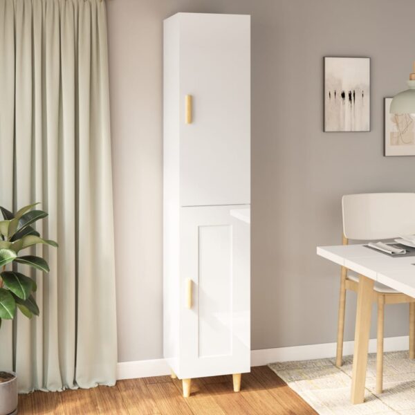 vidaXL Highboard høyglans hvit 34