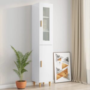 vidaXL Highboard høyglans hvit 34