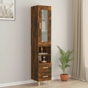 vidaXL Highboard røkt eik 34