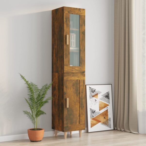 vidaXL Highboard røkt eik 34