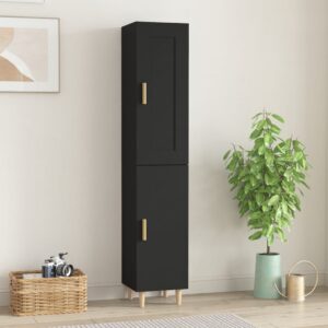 vidaXL Highboard svart 35x34x180 cm konstruert tre