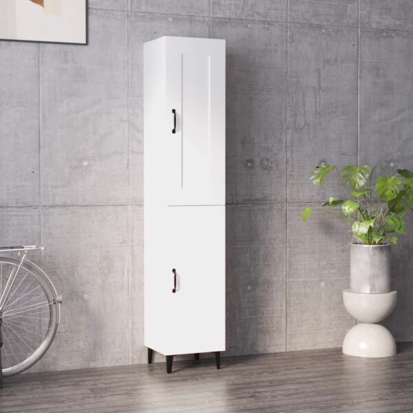 vidaXL Highboard hvit 35x34x180 cm konstruert tre