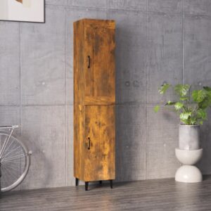 vidaXL Highboard røkt eik 35x34x180 cm konstruert tre