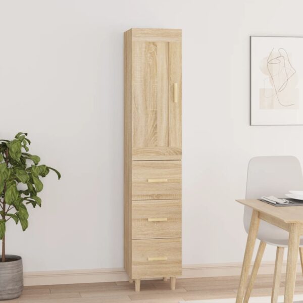 vidaXL Highboard sonoma eik 35x34x180 cm konstruert tre