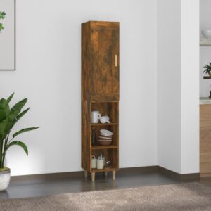 vidaXL Highboard røkt eik 35x34x180 cm konstruert tre