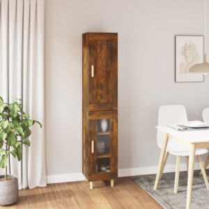 vidaXL Highboard røkt eik 35x34x180 cm konstruert tre