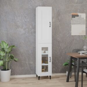 vidaXL Highboard hvit 35x34x180 cm konstruert tre