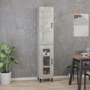 vidaXL Highboard betonggrå 35x34x180 cm konstruert tre