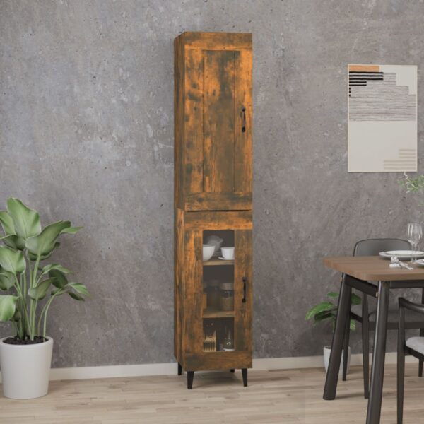 vidaXL Highboard røkt eik 35x34x180 cm konstruert tre