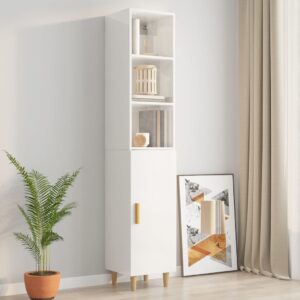 vidaXL Highboard høyglans hvit 34