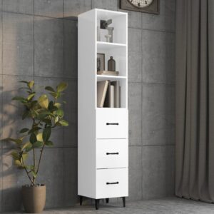 vidaXL Highboard høyglans hvit 34