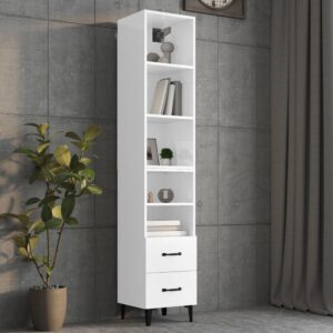 vidaXL Highboard høyglans hvit 34