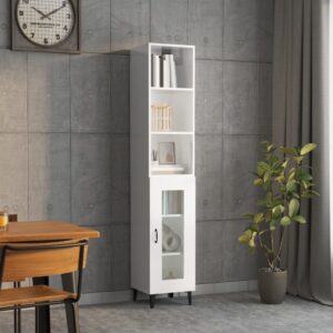 vidaXL Highboard høyglans hvit 34