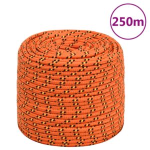 vidaXL Båttau oransje 10 mm 250 m polypropylen