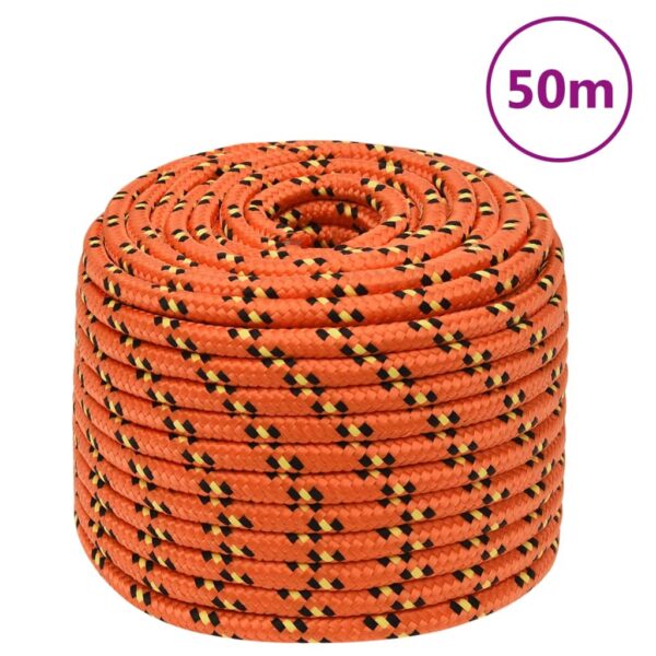 vidaXL Båttau oransje 14 mm 50 m polypropylen