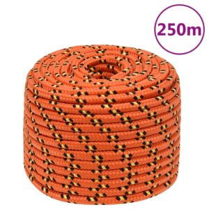 vidaXL Båttau oransje 14 mm 250 m polypropylen