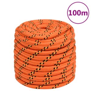 vidaXL Båttau oransje 16 mm 100 m polypropylen