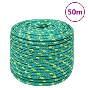 vidaXL Båttau grønn 12 mm 50 m polypropylen